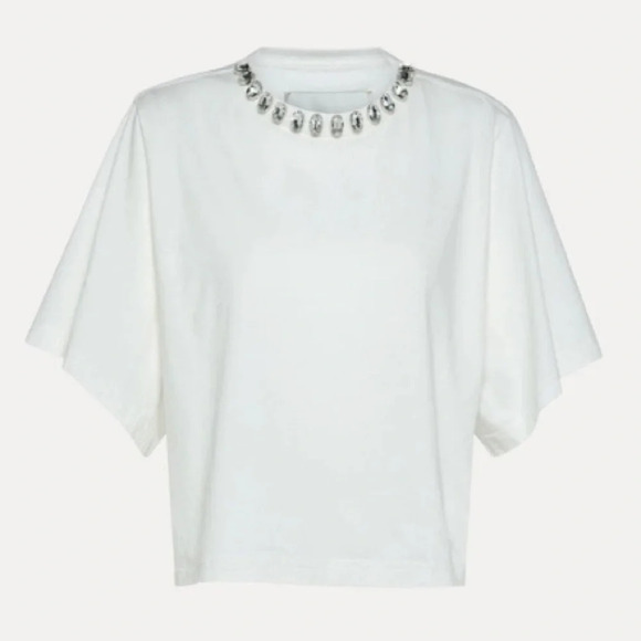 Forte Forte Jewel Collar Cropped Tee Shirt Medium - Picture 3 of 13